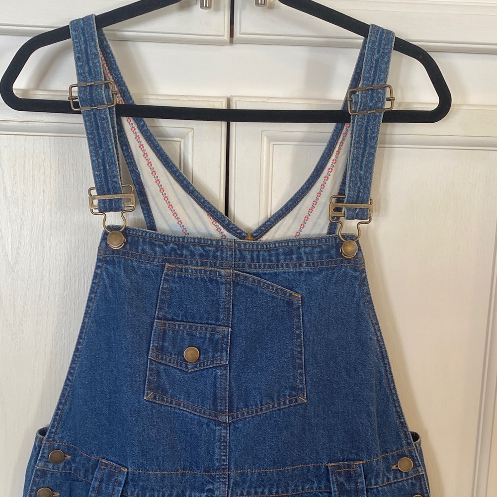 Wrangler Classic Blue Denim Overalls flat measurement: waist - 18” inseam 28.5” - Picture 4 of 12